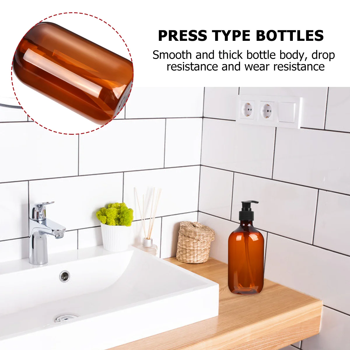 

4Pcs 500Ml Leak-Proof Travel Bottle Set Refillable Press Dispenser for Shampoo Lotion Cream Portable Storage Bpa-Free Odorless