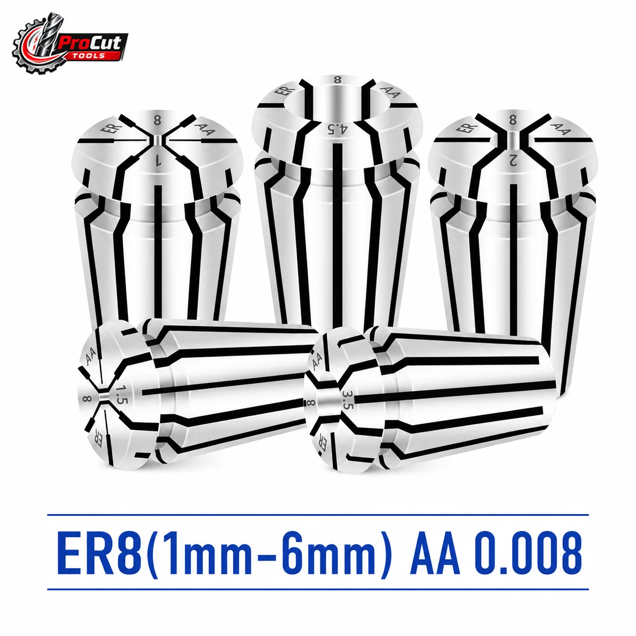 ER8 AA UP Grade ER Collet Set 1mm-6mm 3.175mm ER8 Collet Chuck CNC Milling Tool Holder Spring Collet