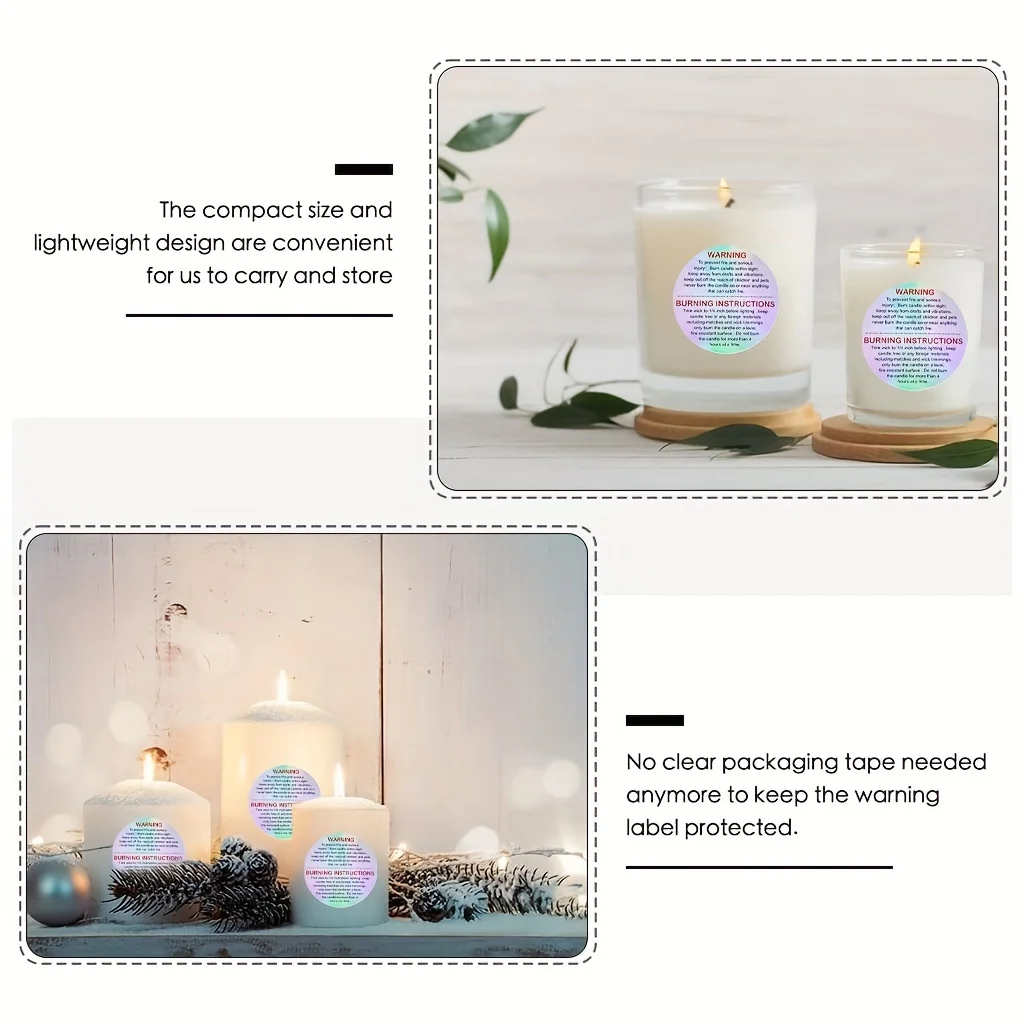500pcs Wax Melt Warning Labels,candle Jar Containers Stickers,candle Jar Tin Container Wax Melt Safe Stickers,candle Making Supplies 1.5 X 1.5inch