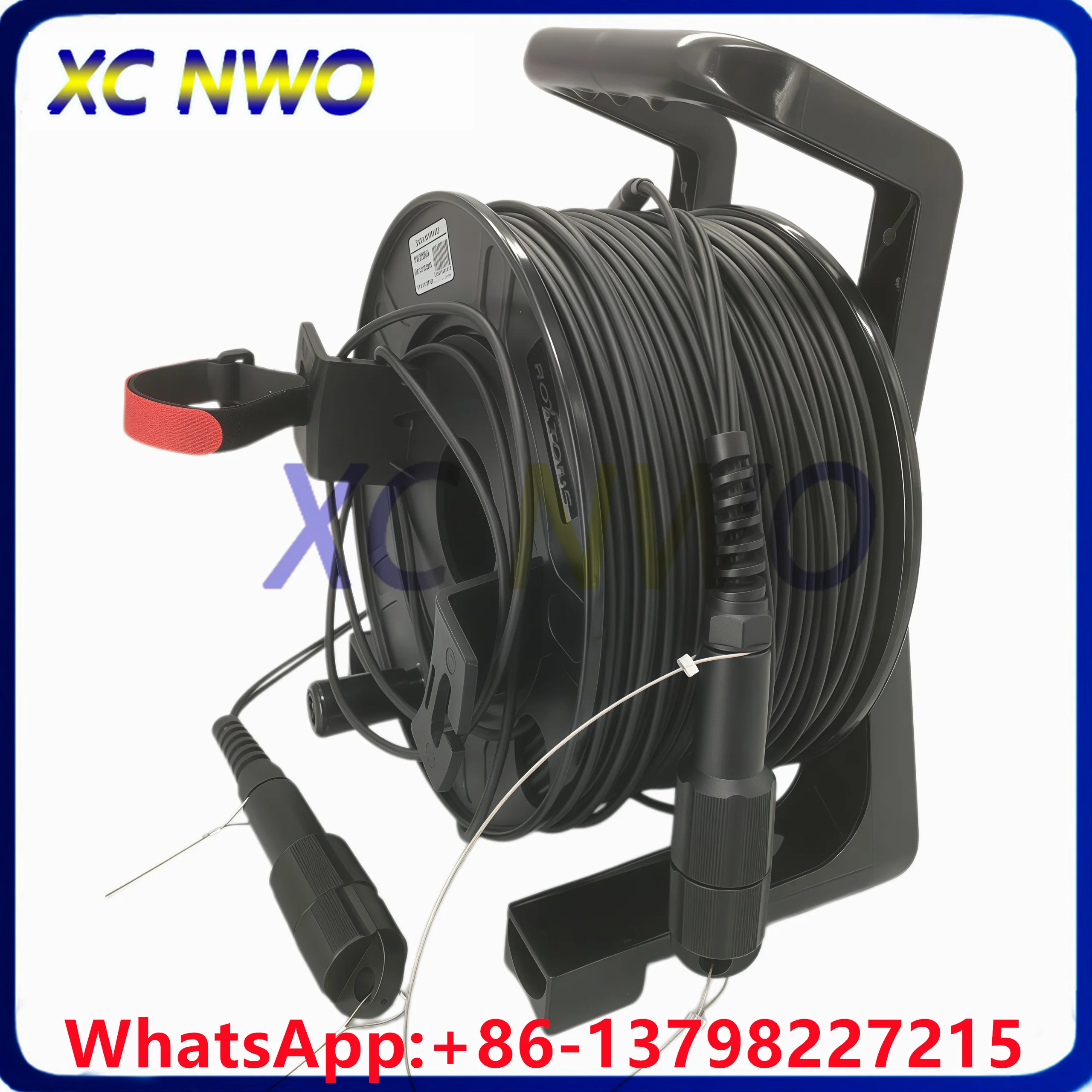 SM,4C,G657A1,TPU Jacket, Armored Black Cable,Dia:4.5mm,PDLC/UPC-PDLC/UPC Fiber Optic Patch cord,75M 0.5M from plug to connector