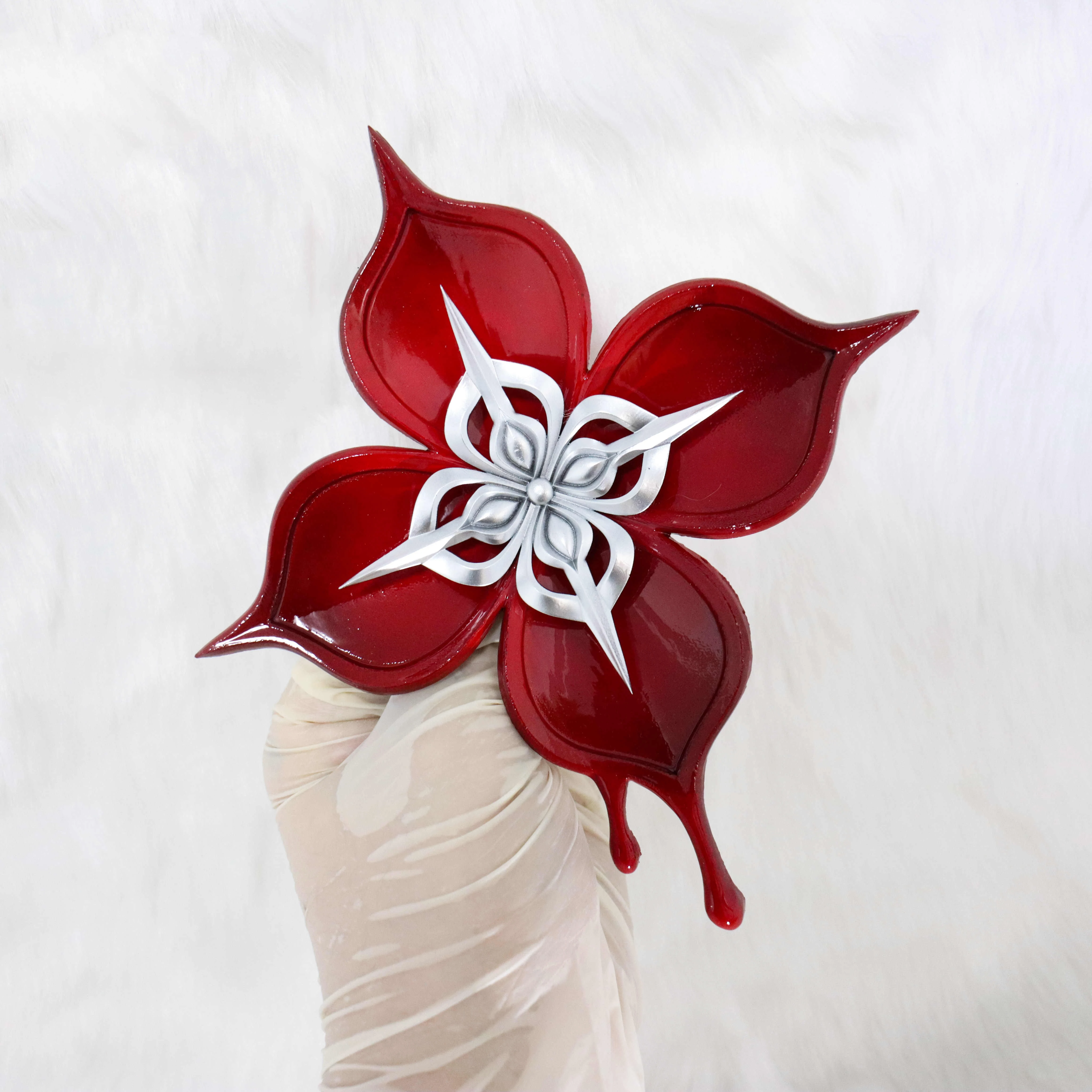 Honkai Star Rail Evernight 3월 7일 코스프레 꽃 머리 장식 브로치 소품 할로윈 크리스마스 파티 의류 액세서리