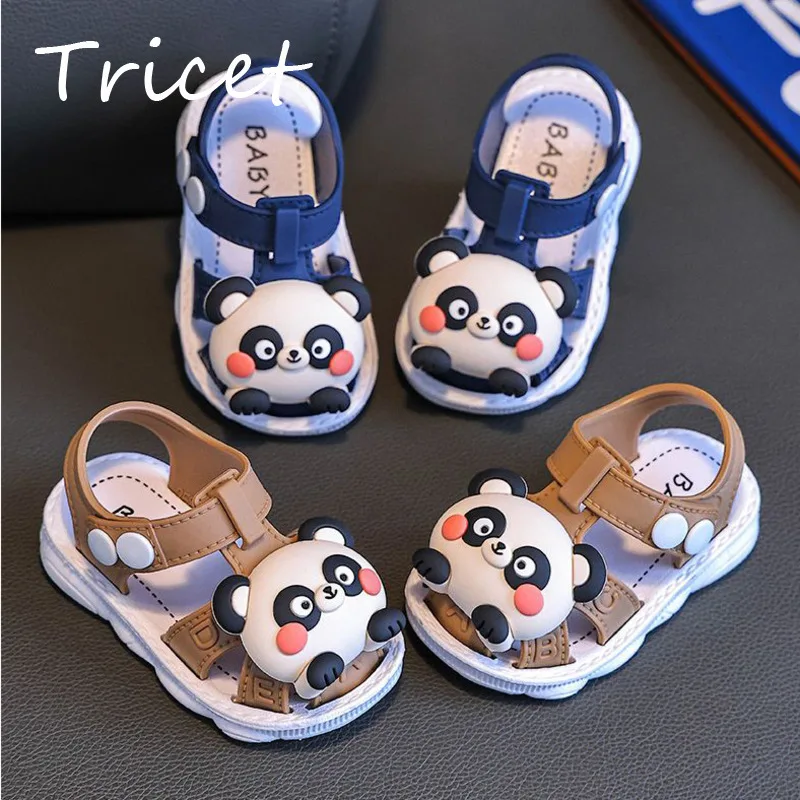 

Summer Cute Panda Children Sandals Cartoon Baby Boys Girls Beach Shoes PVC Waterproof Anti Slip Toddler Kids Sandals