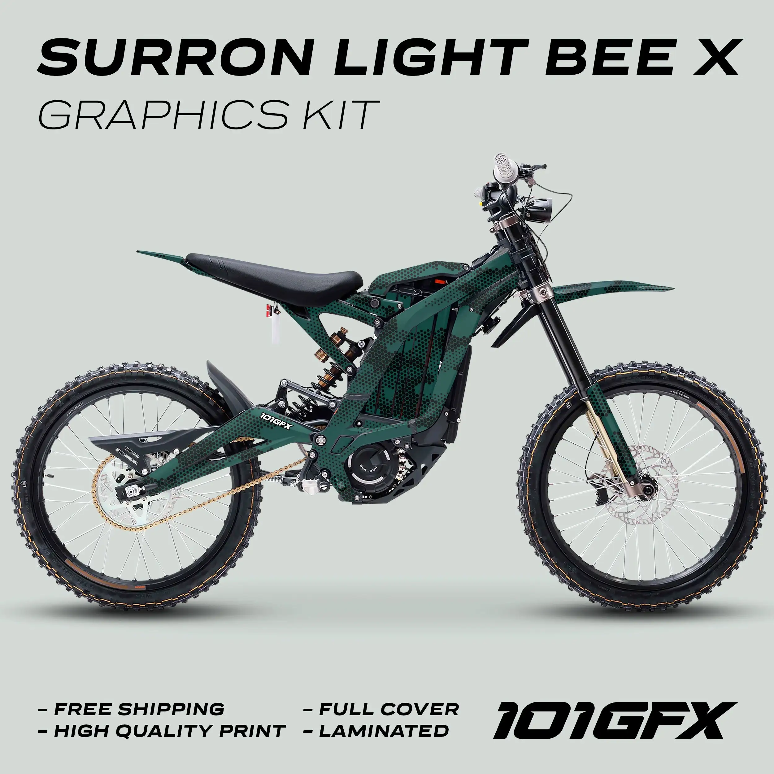 Graphics Kit HEXOCAM AVENTUR Stickers Honeycomb Camo Camouflage Hexagon Style Laminated  L1E eBike Emoto For Surron Light Bee X