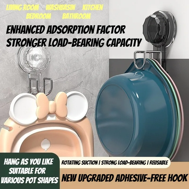 Stainless Steel Suction Cup Basin Rack, Bathroom Sink Hook, Kitchen and Toilet Storage Rack, No-Drill Sink Organizer