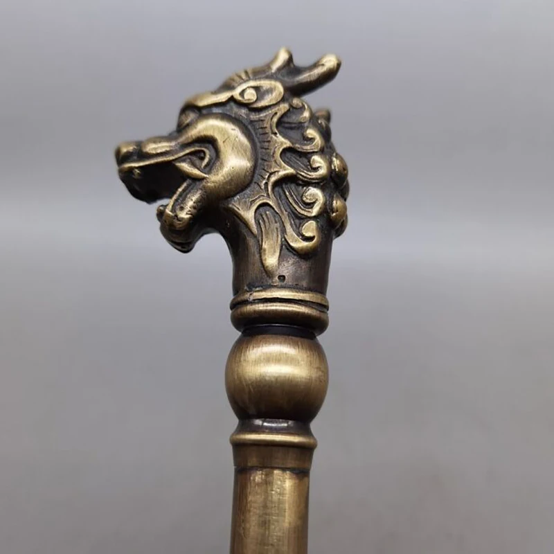 dragon head , home decoration, antique collectible, brass longevity star shoehorn, decorative craft