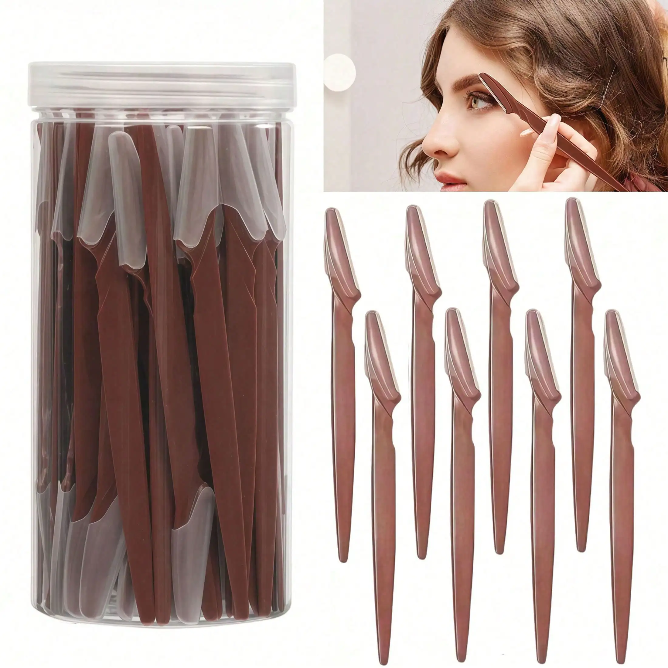 

5/15/30pcs Eyebrow Trimmer Set, Eyebrow Trimmer, Long Handle Trimmer, Eyebrow Groomer, Beauty Tools For Shaping And Trimming Eyebrows, Exfoliating And Callus Removal Tools, Razor, Precision Eyebrow Trimmer, Face And Neck Shaver Blades