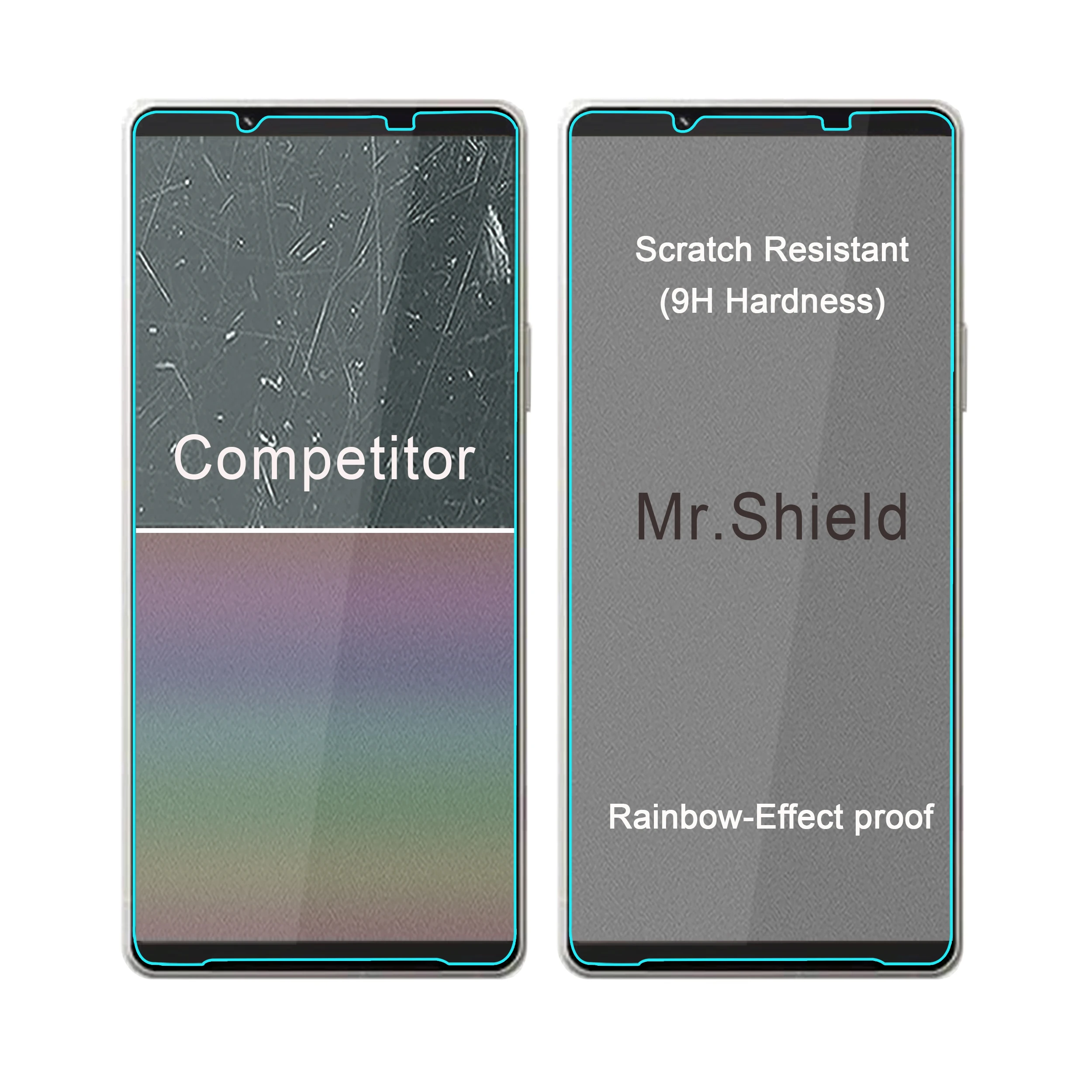 Mr.Shield pelindung layar kompatibel dengan Sony Xperia 1 VI (2024) [kaca Tempered] [3-PACK] [kaca Jepang dengan kekerasan 9H]