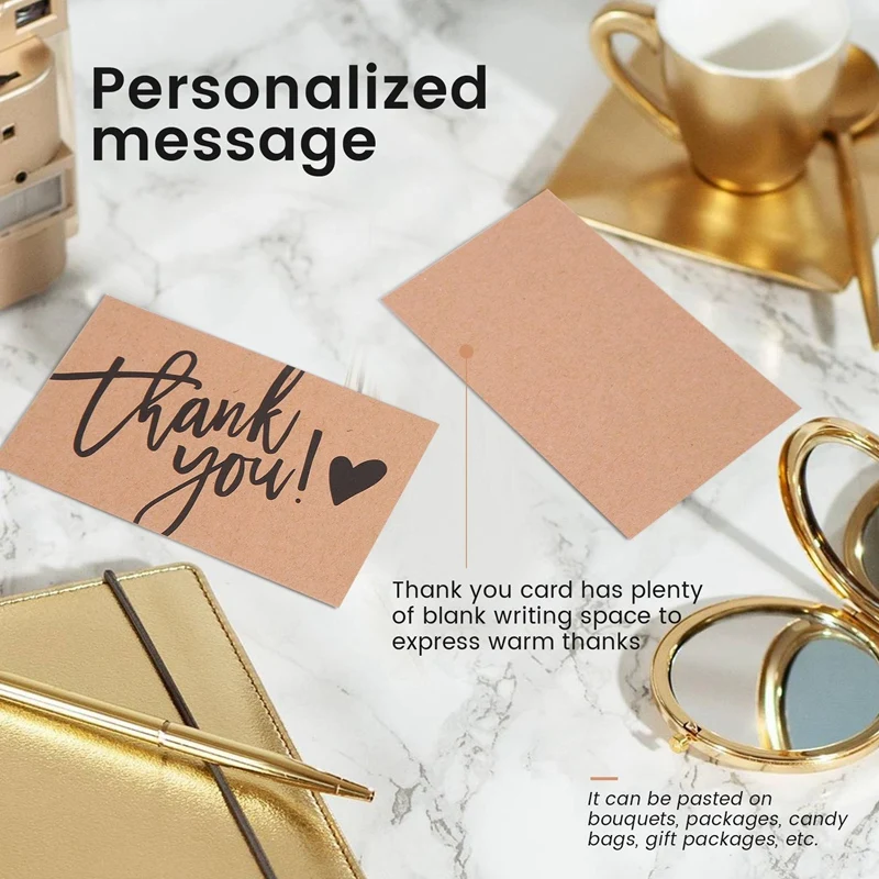 Kertas Kraft indah 120 buah kartu Terima kasih, untuk kartu Perlengkapan bisnis kecil kartu hadiah dekorasi