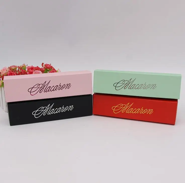 Free Shipping Pink White Black and Green Dessert Macaron Box 6 Cavities Colorful Macarons Pastry Packaging Box 200Pcs Wholesale