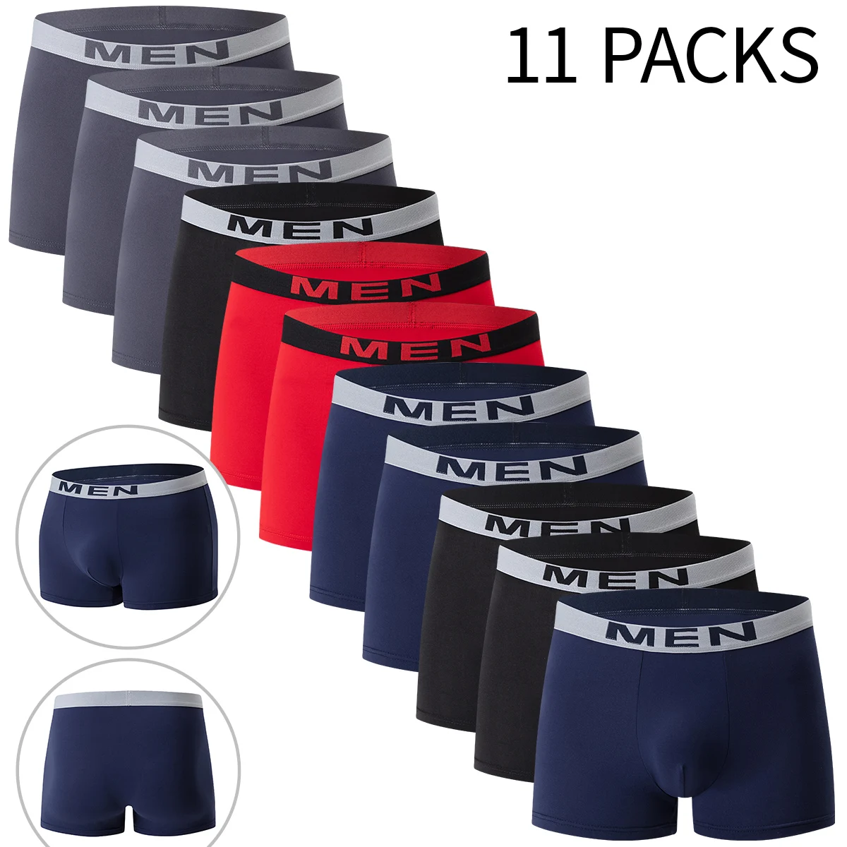 

11 piece men's multi-color combination with comfortable underwear casual plus size youth fitness runnin sports daily base shorts