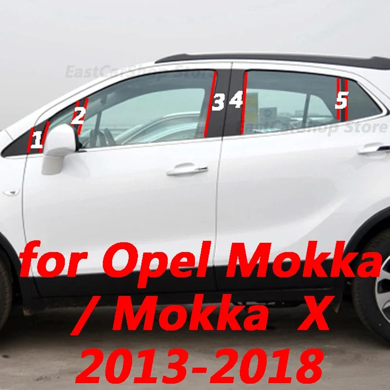 

For Opel Mokka Vauxhall Mokka X 2013-2018 Car Middle Column PC Window Trims Decoration B C Pillar Strip Sticker Accessories