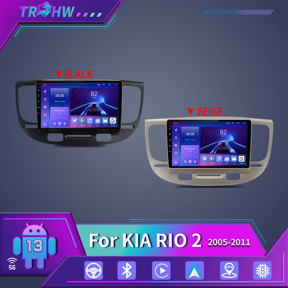 

For Kia RIO 2 RIO2 2005 - 2011 Car Radio Multimedia video player for Kia RIO 2 GPS No 2 din Android 13 Auto stereo 4GB+64GB