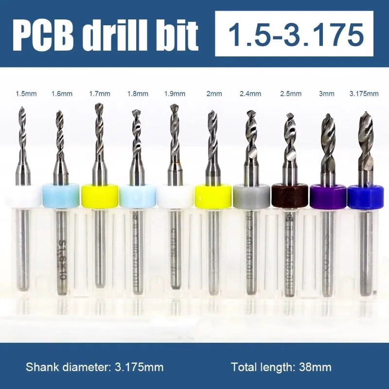 2,95/3,95/4,95/5,95 40 Stück große Leiterplattenbohrer aus Stahlkarbid für CNC-Bohrer