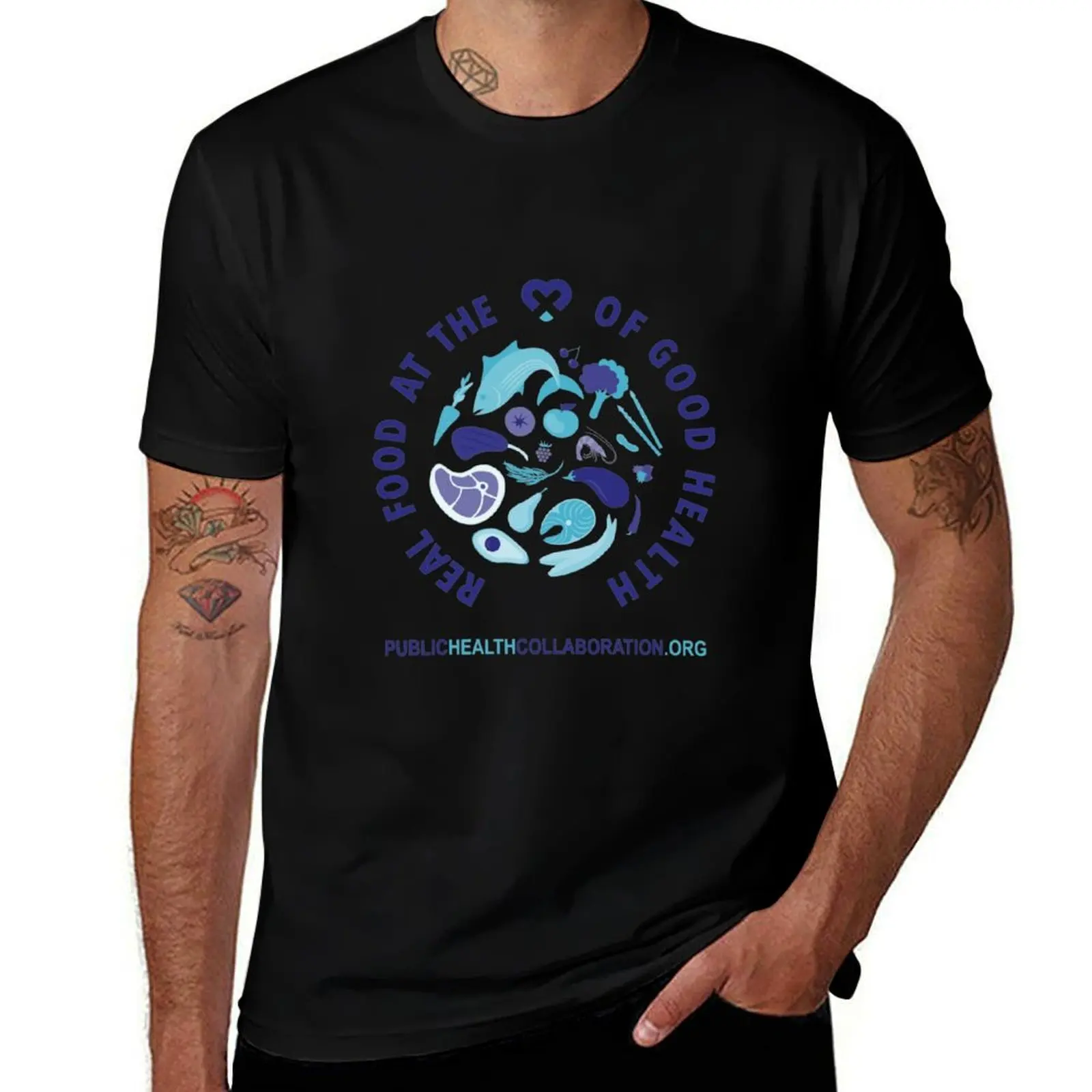 Real Food at the Heart of Good Health T-Shirt man t shirt cotton T-Shirt