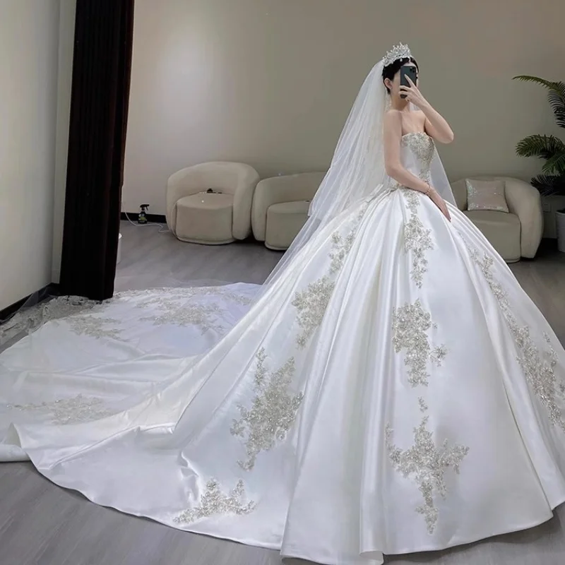 2025 New Customized Vestido De Noiva Strapless Detach Sleeve Wedding Dresses Beads Sewn Ivory Lace Bride Boho Bridal Gown 0104 - AliExpress 320 2025 New Customized Vestido De Noiva Strapless Detach Sleeve Wedding Dresses Beads Sewn Ivory Lace Bride Boho Bridal Gown 0104 - AliExpress 320