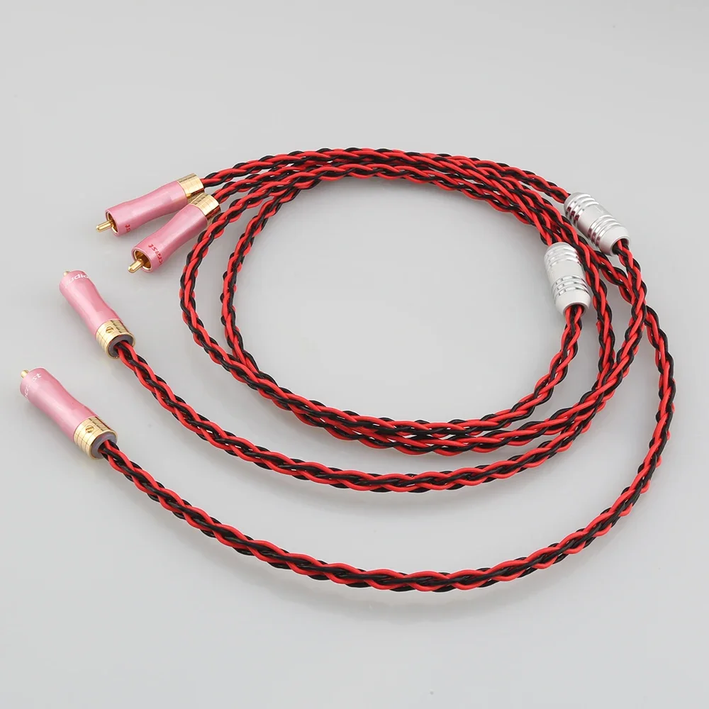 

Audiocrast 6AG Silver Plated Audiophile 2RCA Male to 2RCA Male Stereo Audio Cables HIFI