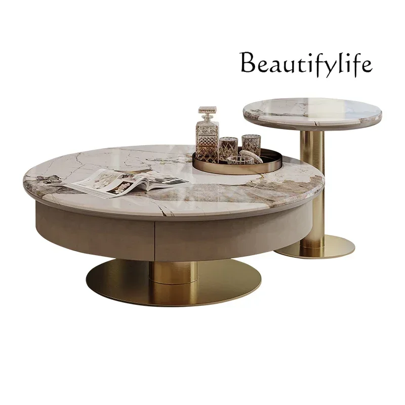 

BJ Light Luxury Coffee Table TV Cabinet Modern Designer Furniture Living Room Italian High-end Paint Fashionable Round Table
