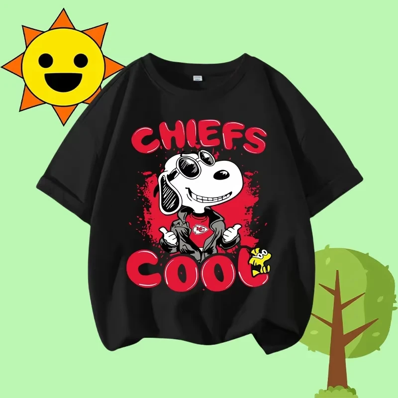 

2025 New Style Snoopy Children's Round-neck Short-sleeved Cartoon Print Summer T-shirt for Boysand Girls Cute Casual Shirt