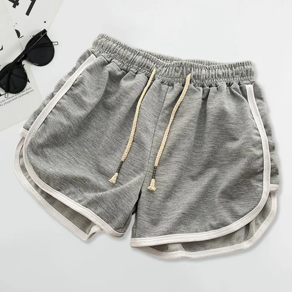 Striped Sports Shorts for Women, Simple Loose Shorts, Casual Slimming Short for Ladies, High Waisted, Monochrome, Summer Fashion