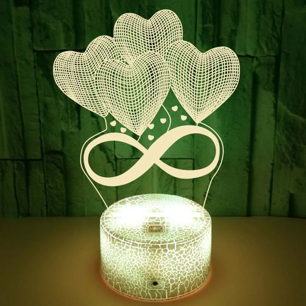 Nighdn Creative Heart Night Light for Couple Bedroom Decoration Color Changing Nightlight Valentine\'s Day Gift for Girls Women