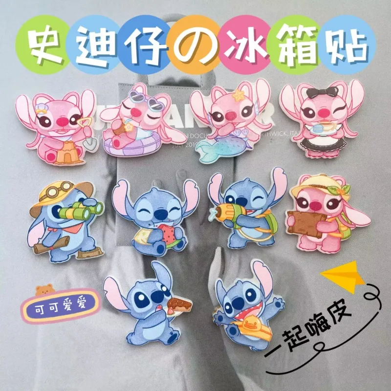 Stitch Angel cartoon cute creative personality cute kawaii high value acrylic magnetic peripherals refrigerator magnet ornaments