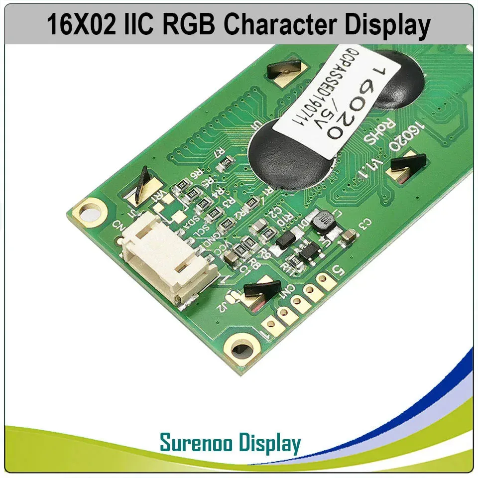 Grove 162 16 x 2 1602 3,3–5 V serielles IIC I2C FSTN-LCD-Modul mit positivem und negativen Zeichen, LCM-Panel mit RGB-Hintergrundbeleuchtung