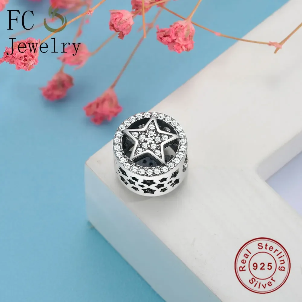 FC Jewelry Fit Original Brand Charms Bracelet 925 Sterling Silver European Star Mixed Zirconia Breloque Kralen Bead Berloque