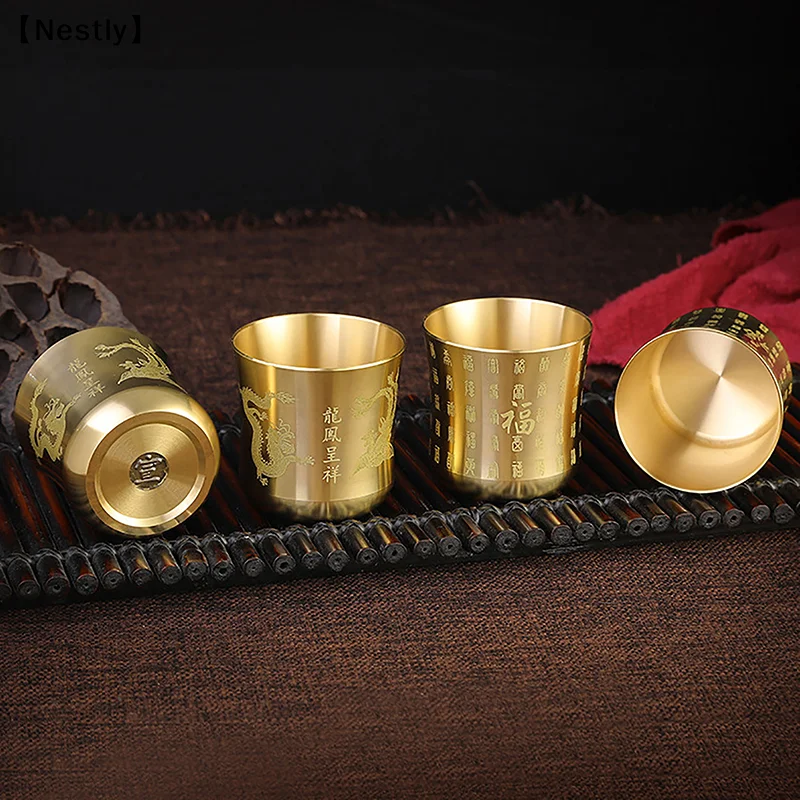 Brass Tea Cups Tea Mug Homeware China Antique Bar Drinkware Ancient Teacup For Drink Tea Coffee Tabletop Home Office Decor〔Nest〕