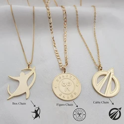 Customized micro logo necklace, micro logo jewelry, company micro logo gifts, business micro logo necklace, your brand necklace