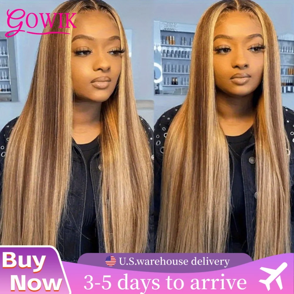 

427 Straight Highlight Lace Front Wig 100% Brazilian Human Hair 13x6 13x4 Hd Lace Frontal Wig PrePlucked Blonde Human Hair Wigs