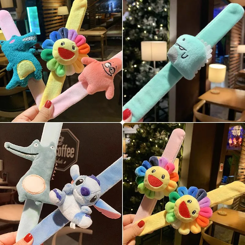

Cartoon Stitch Strawberry Bear Children'S Snap Ring Wristband Plush Accessories Holiday Gift Wrist Strap Doll Hair Straightener