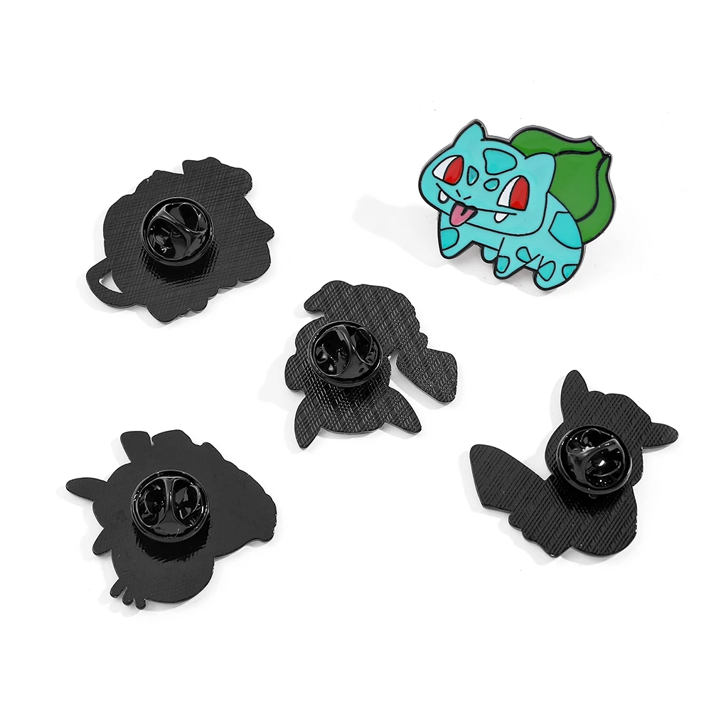 5 Pcs Creative Detective Pikachu Fashion Bulbasaur Psyduck Enamel Pin Backpack Clothing Jewelry Metal Badge Accessories