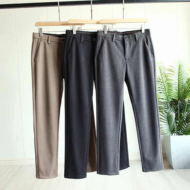 

Touch My Intention! Skin-friendly Warm Faionable Men's Autumn Winter New Straight Leg Casual Trousers Long Pants