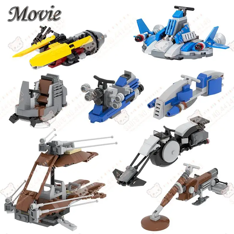 Movie Series Aircraft MOC Building Blocks Sci-Fi Speeder Bike Ornithopter Model Decoration DIY Assembly Bricks Toys For Children