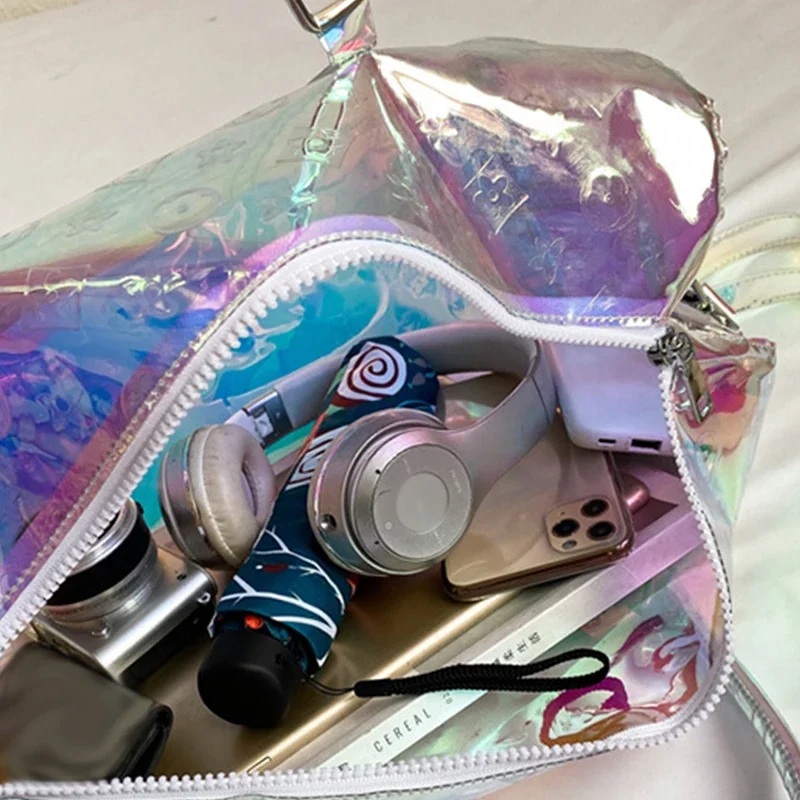 NamcheBarwa – grands sacs de voyage laser pour femmes, sacs de sport, sac à bandoulière étanche à la mode, sac à main, sacs à bagages pour courts séjours