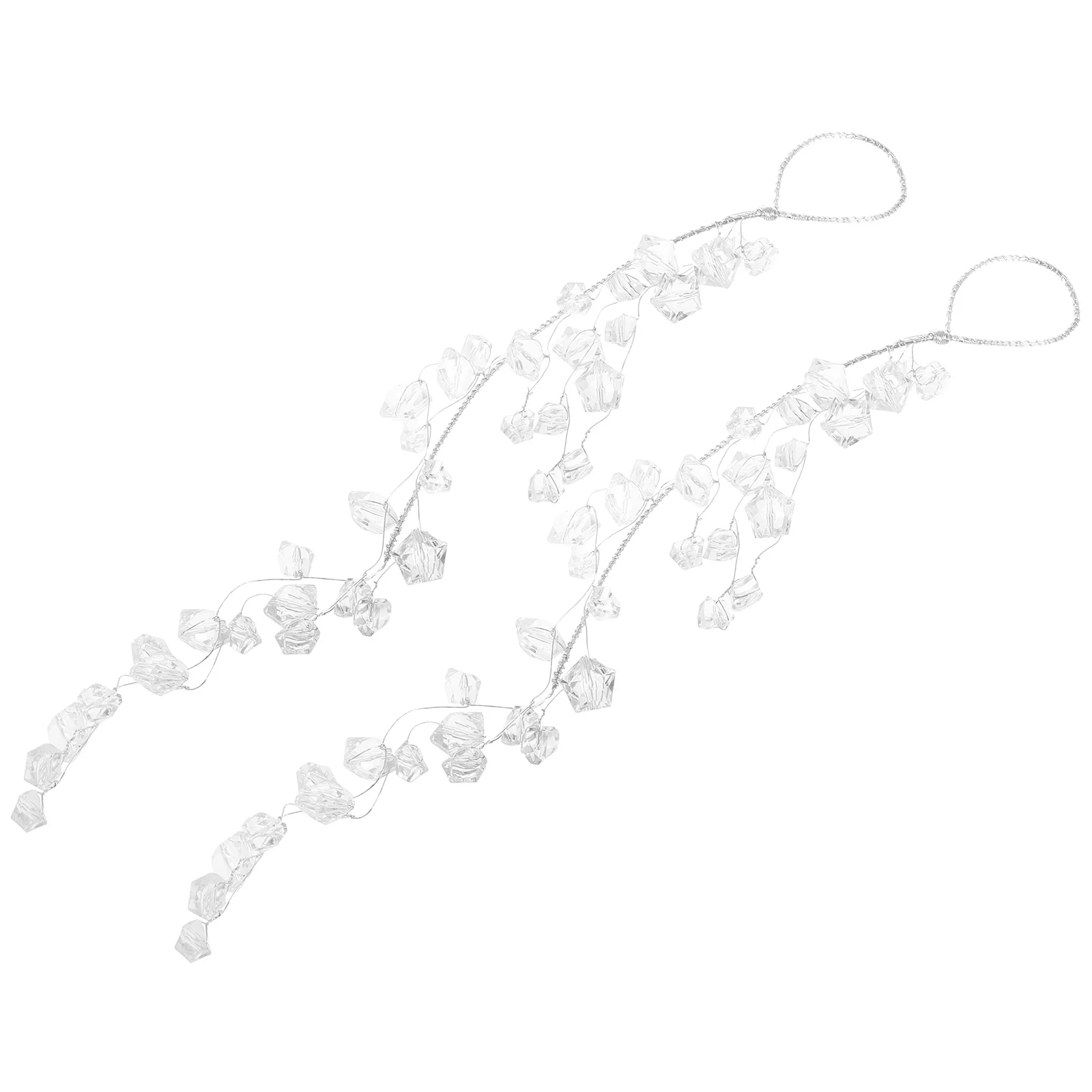 

2 Pcs Acrylic Transparent Christmas Tree naments Sparkling Decorative Pendants Rhombus Holiday Party Home