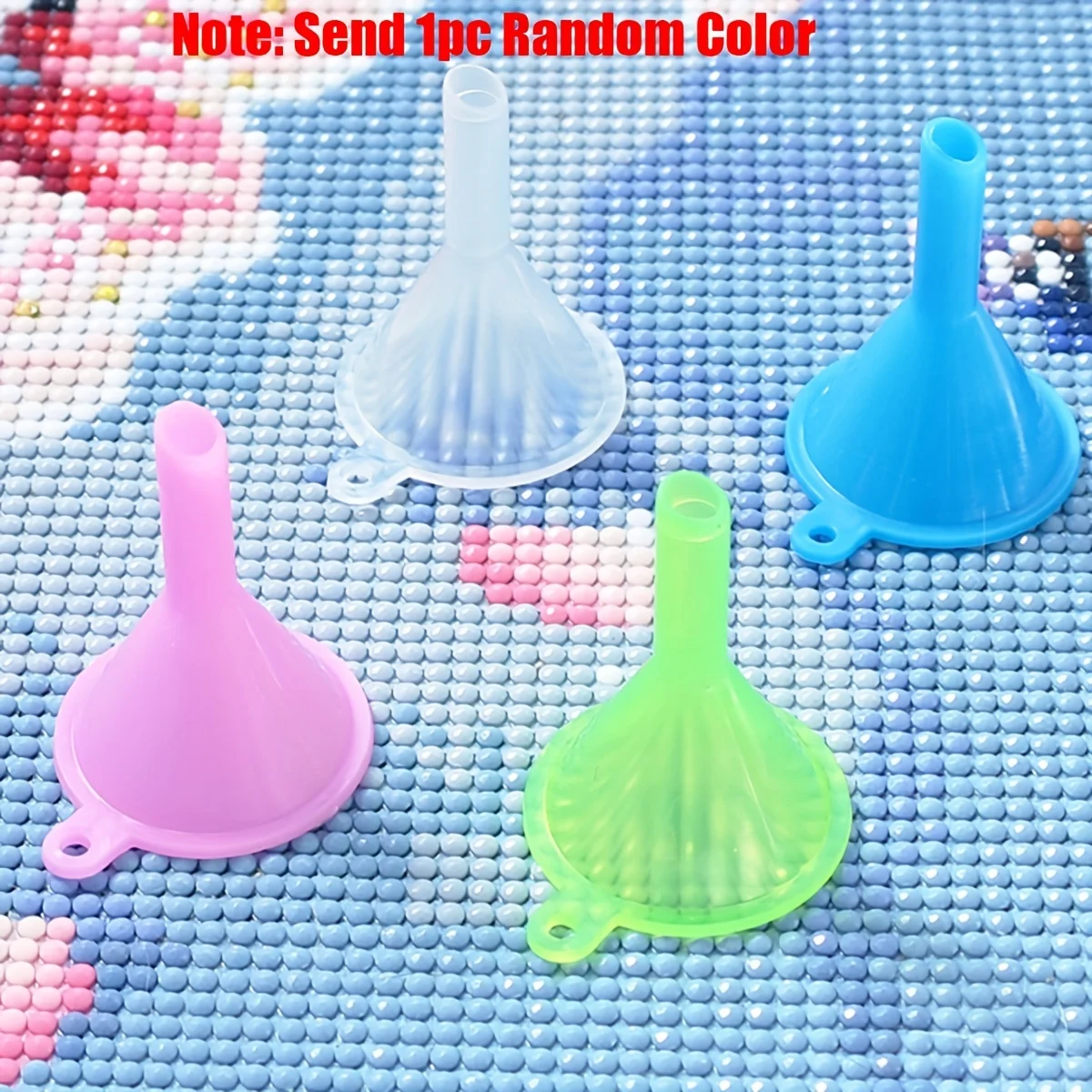 1pc Random Color Mini Plastic Funnel DIY Diamond Painting Tools Bead Container Storage Box Bottle Subpackage Accessories