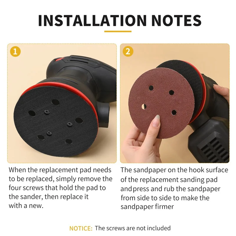 A83Z PorterCable Track Sander Pads,2Pc 5inch 5 Hole Replacement Track Parts for PorterCable 33 333VS Random Track Sander Hook