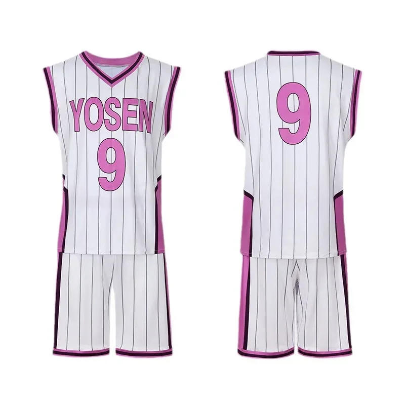 aa69Anime Kuroko No Basket Basuke Cosplay Jersey Sets GAKUEN School Uniform Aomine Daiki Basketball Sportswear Men Sports Wear