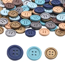 15mm/20mm/25mm 4-Holes Morandi Color Nature Wooden Buttons For Craft Sewing Button Scrapbook DIY Home Decoration Accessories