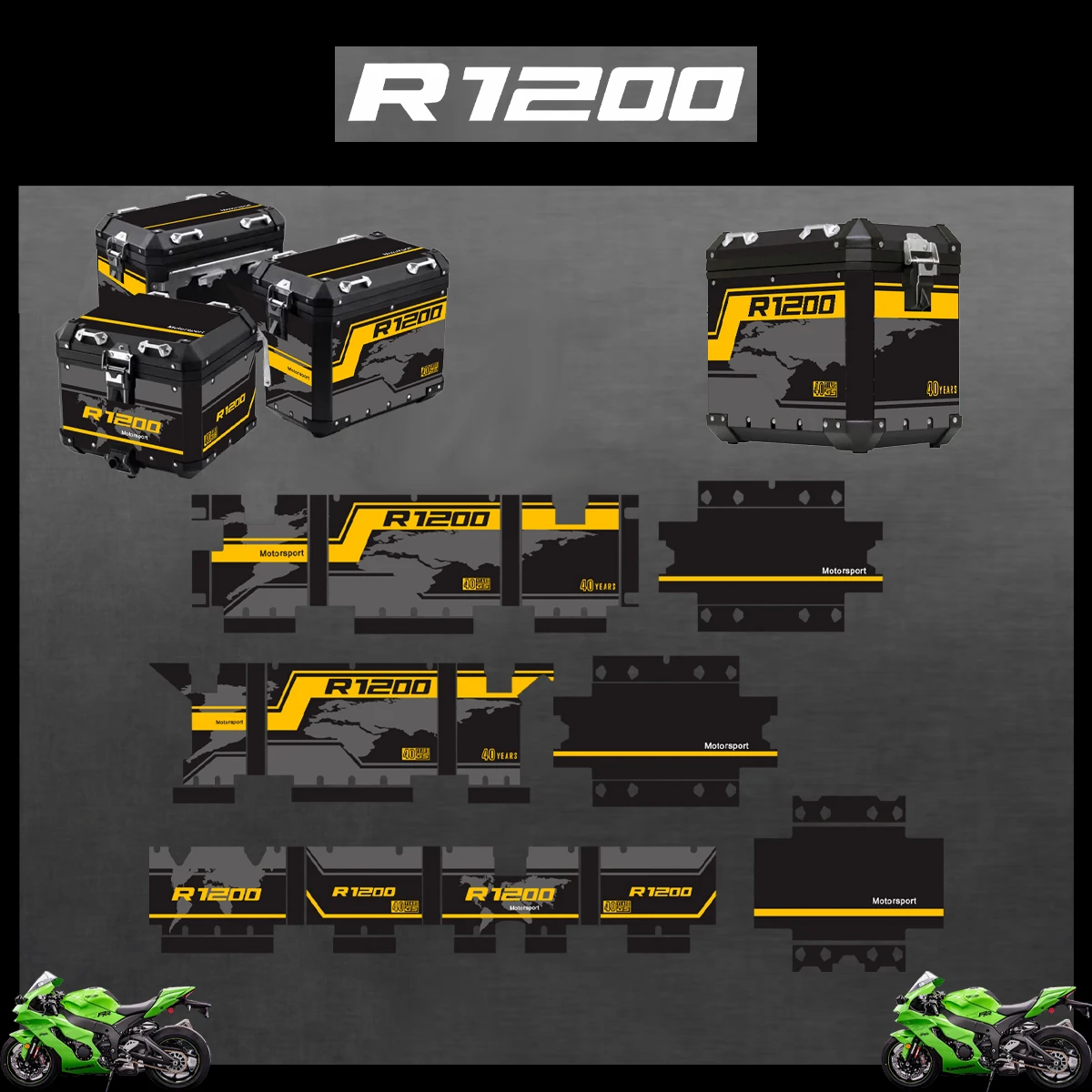 

Panniers 40 GS For BMW R1200GS R1200 GS ADV Triple Black Adventure 2004-2023 2022 2021 2020 Motorcycle Aluminum Box Sticker Case