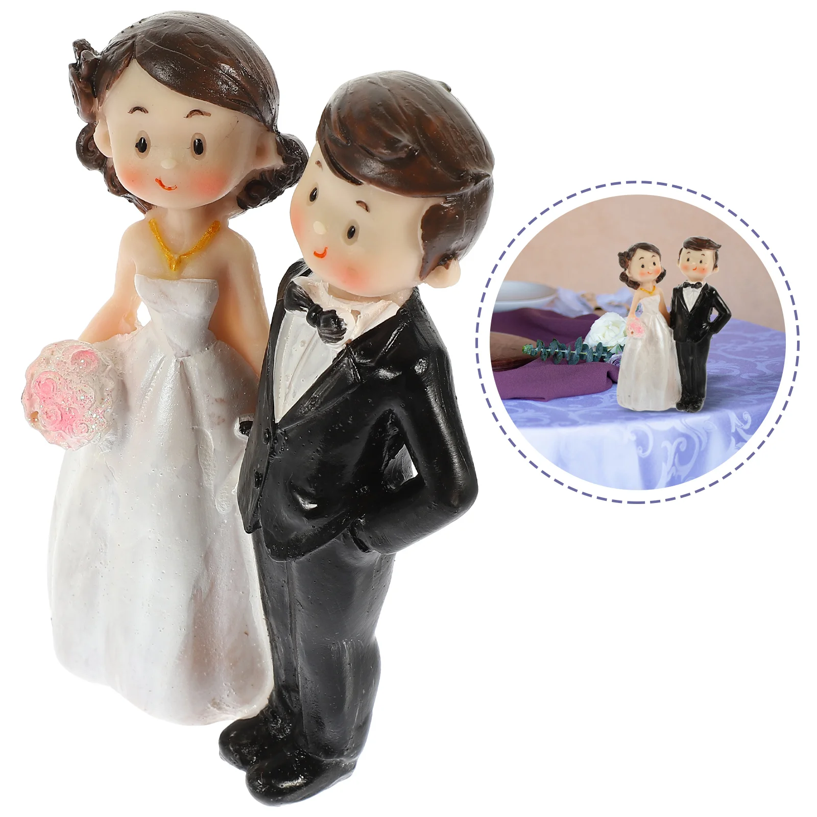 

Wedding Ornaments Lovely Cake Decor Decorative Couple Resin Desktop Figure Wear-resistant Delicate Home Accessories