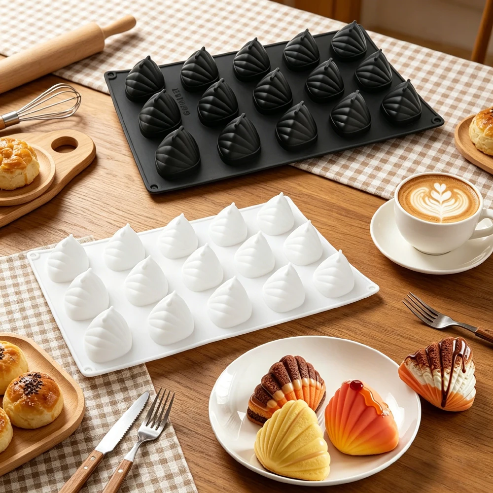 Stereoscopic Scallop Design Silicone Cake Molds Shell Shape Chocolate Moulds Dessert Decoration Baking Tools Kitchen Bakeware