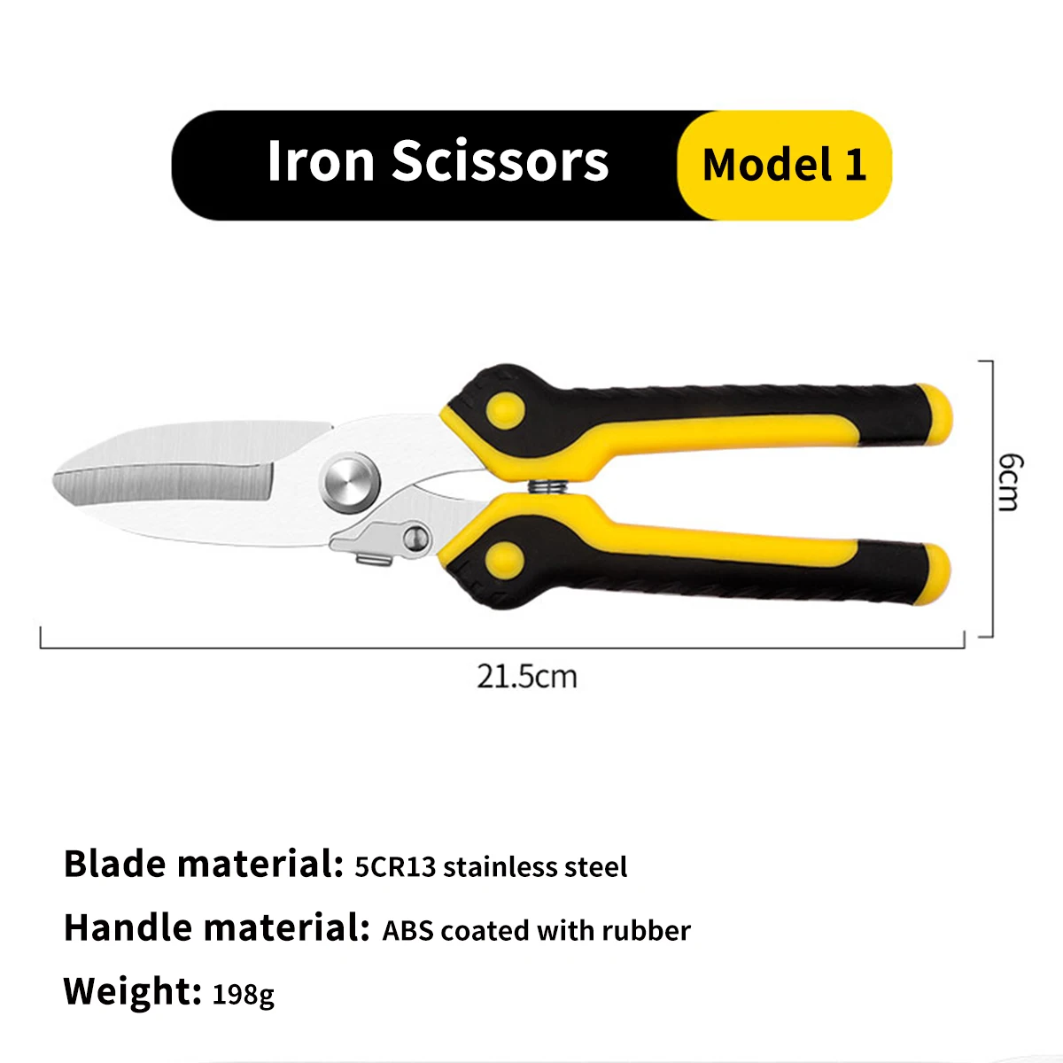 

TUPI 8-дюймовые авиационные ножницы для олова, сверхмощные ножницы для металла из нержавеющей стали, промышленный резак прямого резака с удобной ручкой для HVAC DIY