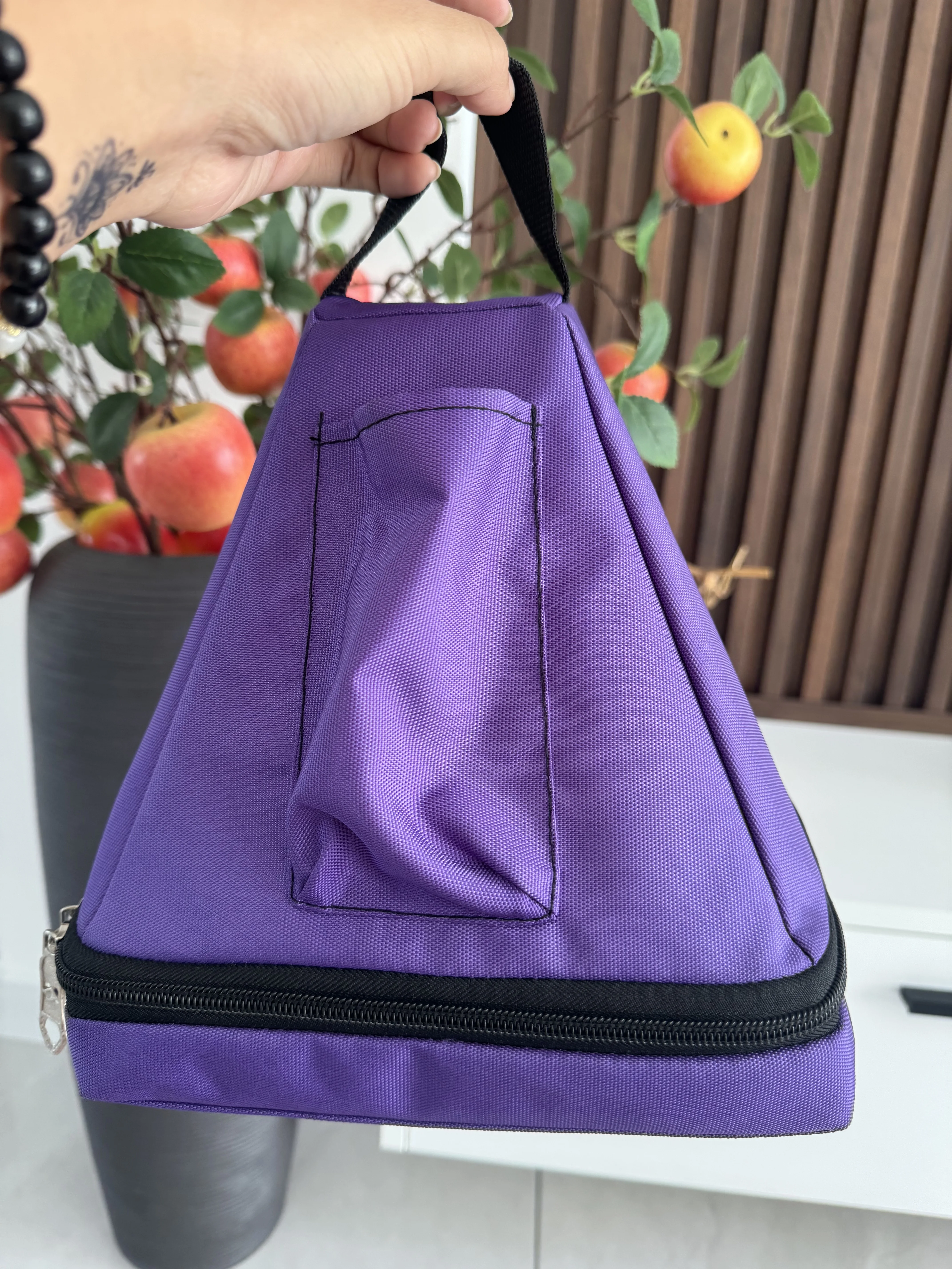 Canvas Heavy Duty Carry Case for Crystal Singing Pyramid Purple Canvas Material to Protect Bowls Safety