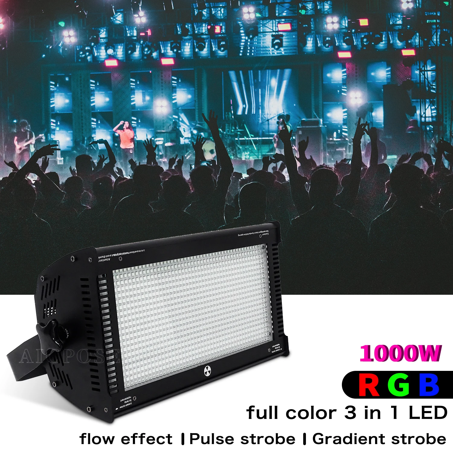 1000W RGB 3 in 1 LED Strobe Stage Light 8 Segment Control DMX Control Party Bar Wedding Dance Floor Lighting