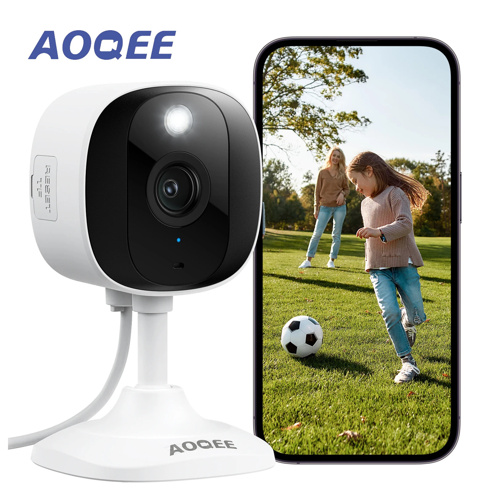 AOQEE Outdoor/Indoor Security Cameras 2.4Ghz, 2K HD Wireless WiFi/Pet Dog Cat Baby Monitor Camera for Home Security Waterproof