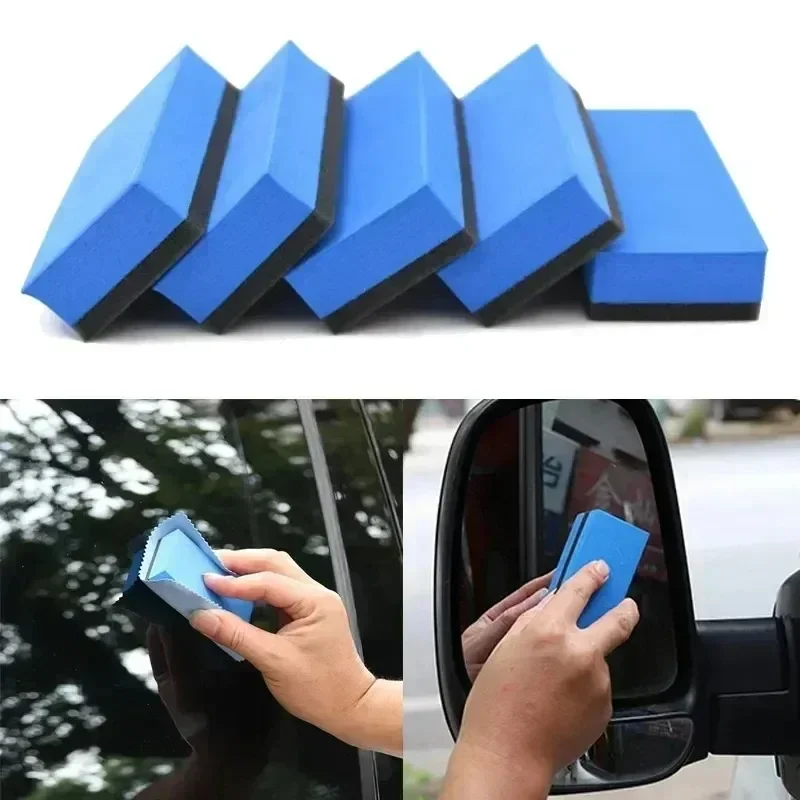 20/1PCS Car Ceramic Coating Sponge Applicator Glass Nano Wax Coat Sponges Blue Square Sponge and Cloth Car Cleaning Brush