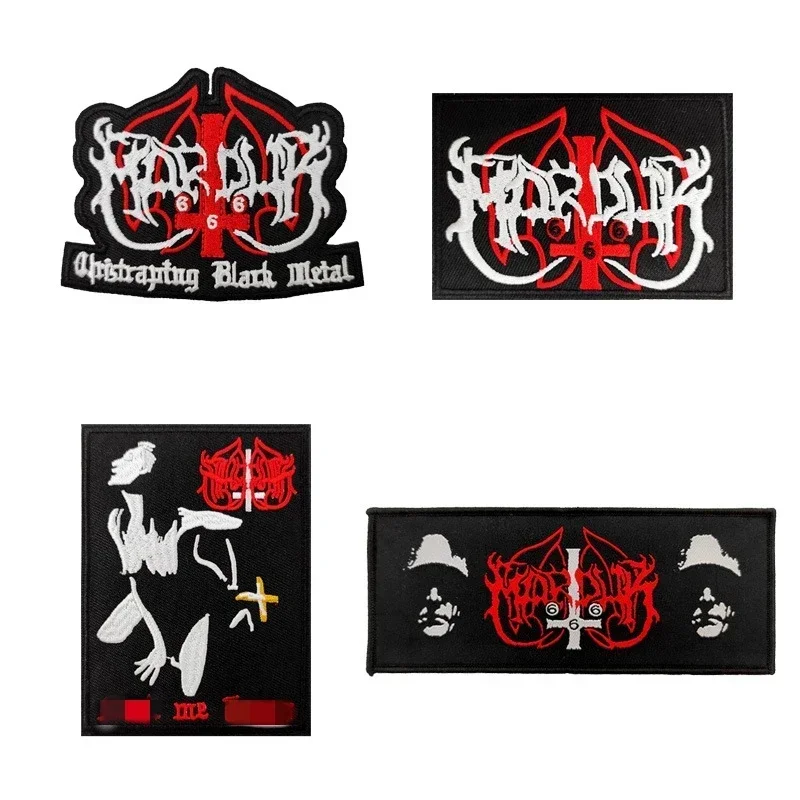 Marduk Black Gold rock band Personalized Patches Black Sexy Embroidery Shirt Tactical Stickers Iron on Transfer for Clothing