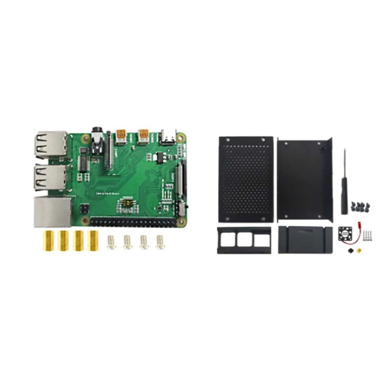 For Raspberry Pi CM4 IO Base Board CM4 To 4B Adapter Board CM4 To PI4B Adapter With Case